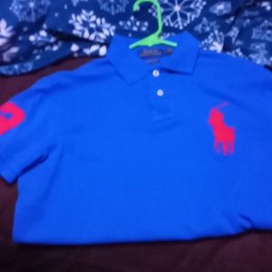 Blue polo shirt